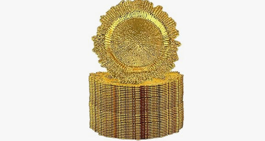 Gold leaf charger plate rental